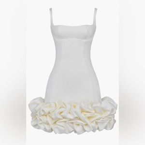 HOUSE OF CB Lilou White Ruffle Mini Dress L+